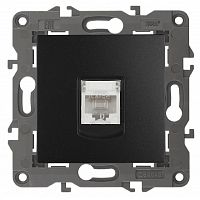 Розетка компьютерная без рамки Эра Elegance 1-м. RJ45 5e антрацит картинка